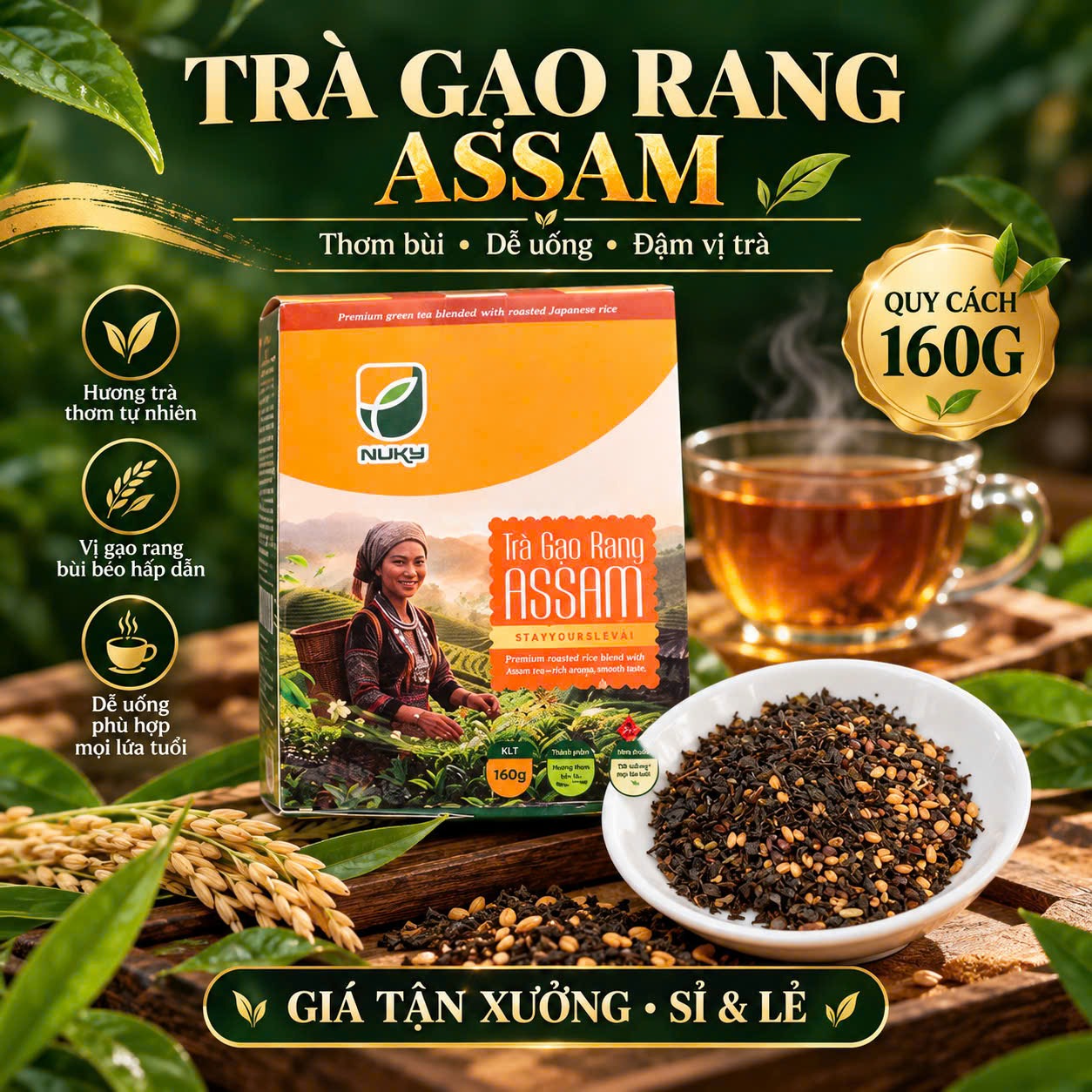  Trà Gạo Rang ASSAM Túi Lọc - Hộp 160G – ảnh 4